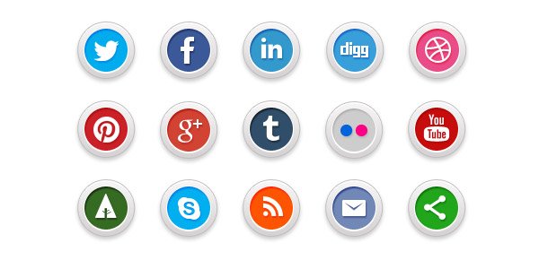 15个免费社交媒体图标（PSD素材和PNG图标）