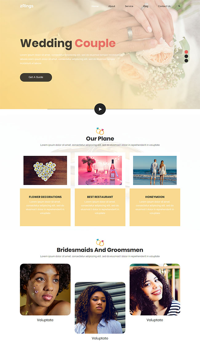 HTML5响应式婚礼营销策划公司网站模板